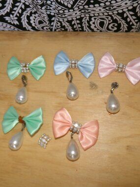 Vintage Bow Clips (Qty 5)